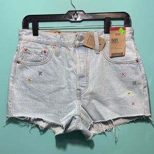 Levi's 501 Original Women's Denim Shorts with Embroidery